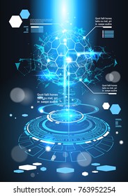 Infographic Elements Futuristic Template Banner With Copy Space Tech Abstract Background Charts And Graph Vector Illustration