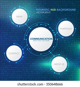 Infographic elements. futuristic user interface HUD UI UX. Abstract background with connecting dots and lines. Connection structure. Abstract molecules circle and blank space for your content.