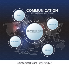 Infographic elements. futuristic user interface HUD UI UX. Abstract background with connecting dots and lines. Connection structure. Abstract molecules circle and blank space for your content.