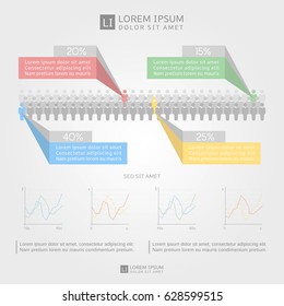Infographic elements. Great for presentation, sociological research, diagram, annual report, web design.