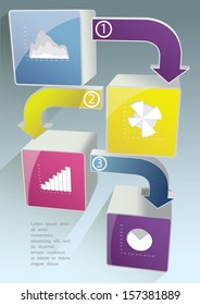 Info-graphic elements icons and arrows