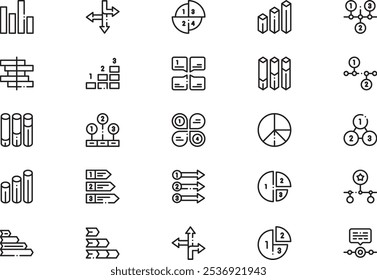 Infographic elements icons collection is a vector illustration with editable stroke.