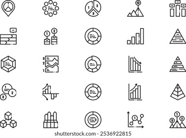 Infographic elements icons collection ist eine Vektorgrafik mit bearbeitbarem Strich.
