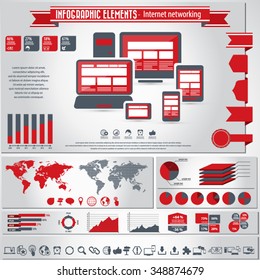 Infographic elements and icons - Internet and network