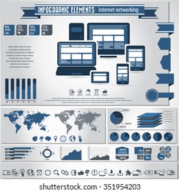 Infographic elements and icons - Internet and network