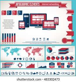 Infographic elements and icons - Internet and network