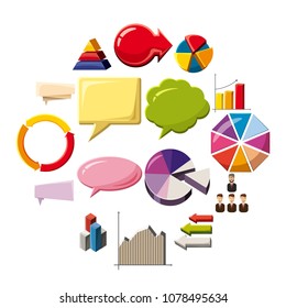Infographic elements icons set. Cartoon illustration of 16 infographic elements vector icons for web