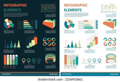 Infographic Elements Illustration Set DarkLight