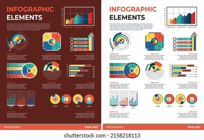 Infographic Elements Illustration Set DarkLight