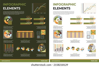 Elementos infográficos Conjunto de ilustración DarkLight
