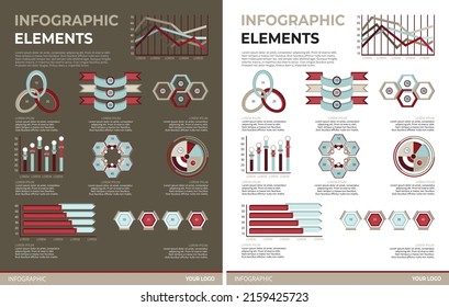 Infographic Elements Illustration Set DarkLight
