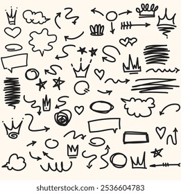 Infographic elements With illustration style doodle and line art
