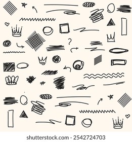 Infographic elements With illustration style doodle and line art