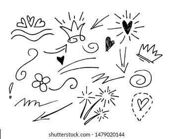 Infographic elements isolated on white background. doodle hand drawn of design element. vector illustration
