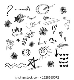 Infographic elements isolated on white background. doodle hand drawn of design element. vector illustration