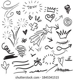 Infographic elements isolated on white background. doodle hand drawn of design element. vector illustration