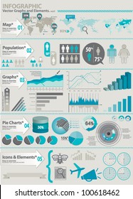 INFOGRAPHIC ELEMENTS KIT. Set of global financial icons and graphic elements.