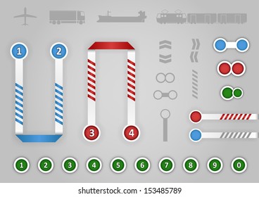 infographic elements with means of transport 