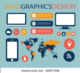 infographic elements for mobile and computer