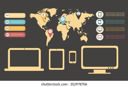infographic elements for mobile and computer