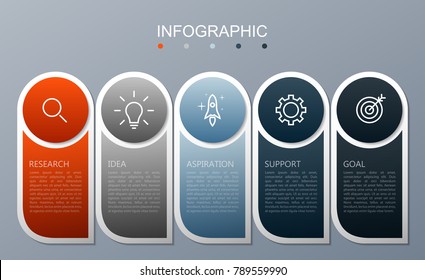 Infographic elements modern 5 options