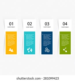 Infographic elements in modern flat business style. Can be used for info graphics, graphic or website layout vector, numbered banners, diagram, flyer, corporate report, marketing etc, web.