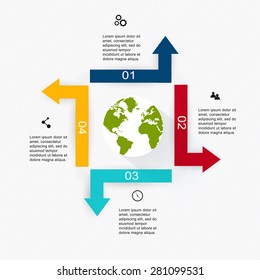 Infographic elements in modern flat business style. Can be used for info graphics, graphic or website layout vector, numbered banners, diagram, flyer, corporate report, marketing etc, web.