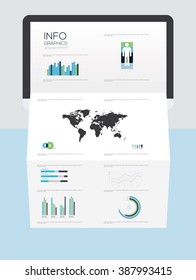 Infographic elements on brochure, vector illustration. Information Graphics
