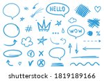 Infographic elements on isolation background. Colored set of sketchy signs. Hand drawn simple arrows