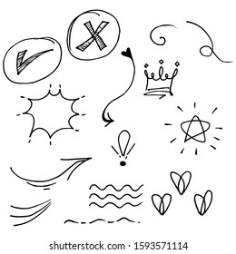 Infographic elements on isolation white background. doodle hand drawn of design element. vector illustration
