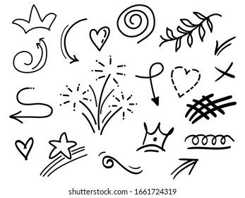 Infographic elements on isolation white background. doodle hand drawn of design element. vector illustration