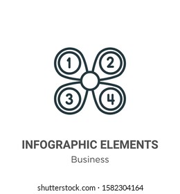 Infographic elements outline vector icon. Thin line black infographic elements icon, flat vector simple element illustration from editable business concept isolated on white background