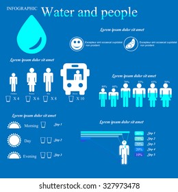 Infographic elements. People and water.