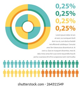 Infographic Elements, pie chart icon, business elements and statistics with numbers.
