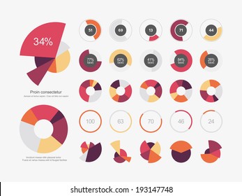 Infographic Elements Pie chart set icon