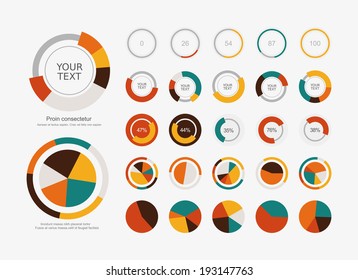 Infographic Elements Pie chart set icon