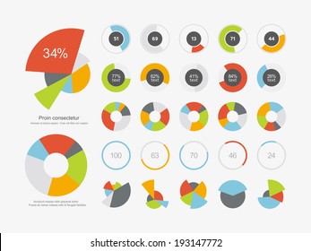 Infographic Elements Pie chart set icon