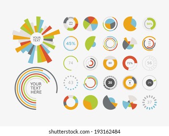 Infographic Elements Pie chart set icon