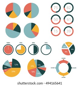 Infographic Elements, pie chart set icon, business elements and statistics with numbers