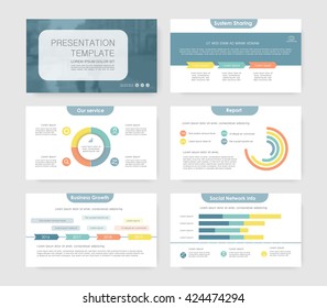 Infographic elements for presentation templates. Leaflet, Annual report, book cover design, corporate report . Brochure, layout, Flyer template design. Flat business style set.