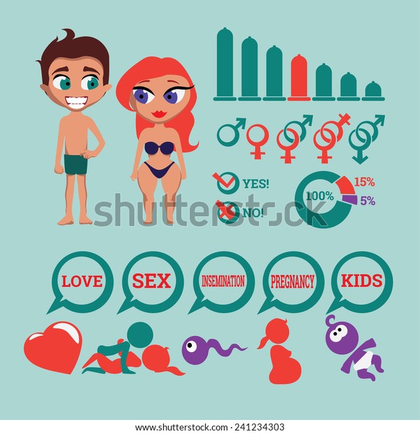 Infographic Elements Safe Sex Love Contraception Stock Vector Royalty Free 241234303