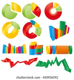 Infographic elements Set of the colorful charts, pie charts and other infographic design elements