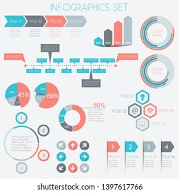 Infographic Elements Set - Data Analysis, Charts, Graphs - vector EPS10