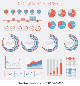 Infographic Elements Set - Data Analysis, Charts, Graphs - vector EPS10