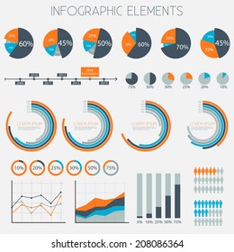 Infographic Elements Set - Data Analysis, Charts, Graphs - vector EPS10 