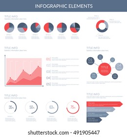 Infographic elements set. Easy to edit colorful symbols. Vector collection.