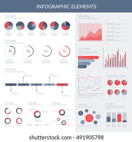 Infographic elements set. Easy to edit colorful symbols. Vector collection.