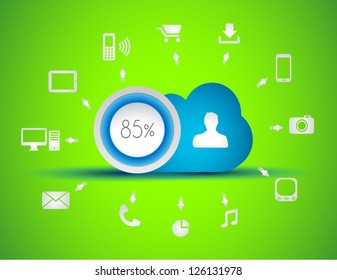 Infographic elements - set of paper tags, technology icons, cloud cmputing, graphs, paper tags, arrows, world map and so on. Ideal for statistic data display.