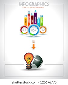 Infographic elements - set of paper tags, cloud technology icons, cloud cmputing, graphs, paper tags, arrows, world map and so on. Ideal for statistic data display.