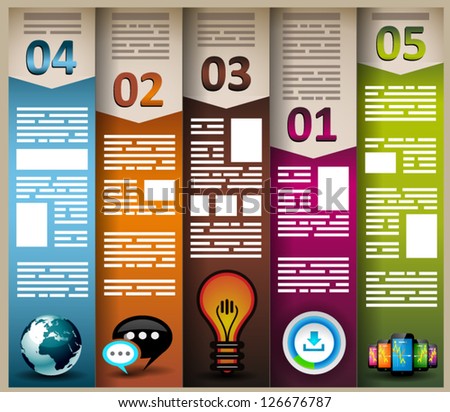 Infographic elements - set of paper tags, cloud technology icons, cloud cmputing, graphs, paper tags, arrows, world map and so on. Ideal for statistic data display.